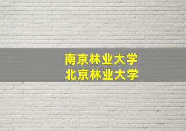 南京林业大学 北京林业大学